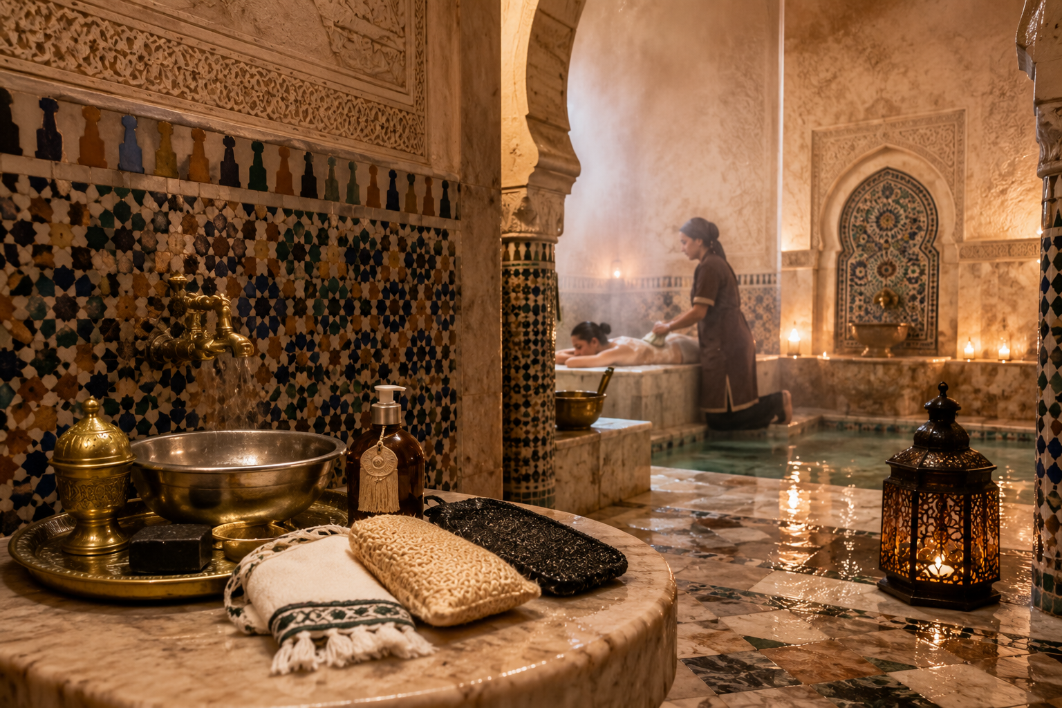Hammam traditionnel au Maroc